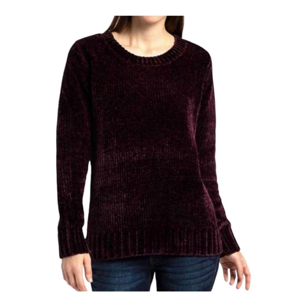 Orvis Chenille Knit Sweater in Deep Plum Size M